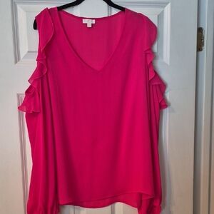 Fuchsia Ruffle Blouse